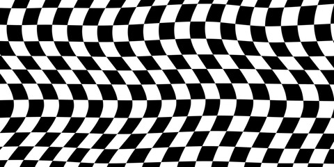 Obraz premium Black and white checkered pattern. Chess pattern. Black and white checkered background. 3D checkered wallpaper. vector illustration