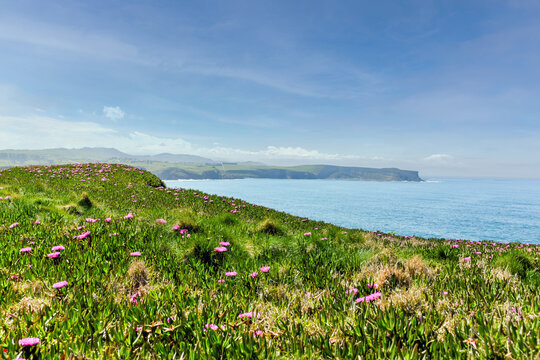 Magnificent landscape of a hotel in the Cantabria region of Spain