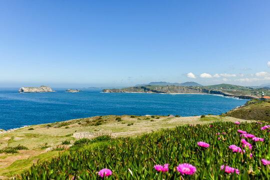 Magnificent landscape of a hotel in the Cantabria region of Spain
