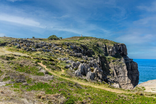 Magnificent landscape of a hotel in the Cantabria region of Spain