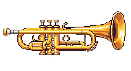 Obraz premium Golden Trumpet Musical Instrument Brass Wind.