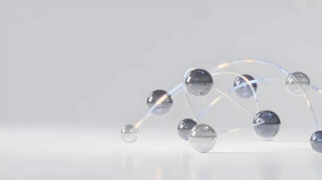 Minimalist 3D render of DAO network - Perfect for blockchain governance, decentralized finance, or cryptocurrency community articles.