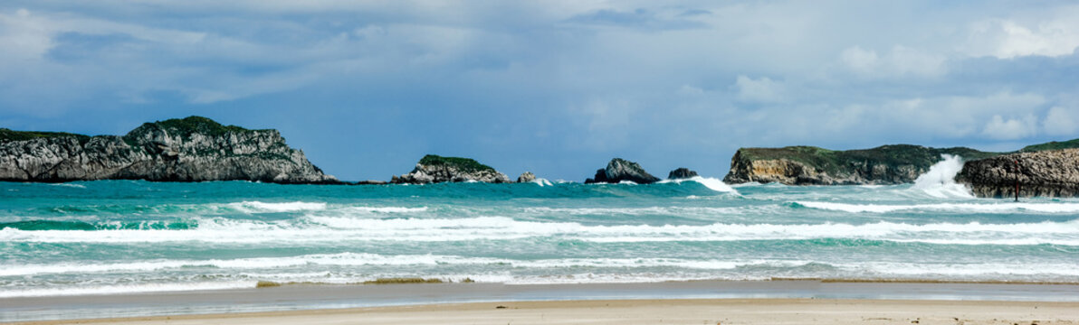 Magnificent landscape of a hotel in the Cantabria region of Spain