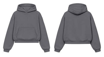 Light Gray Hoodie Mockup Front and Back View Isolated on Transparent Background for Apparel Design © Drip