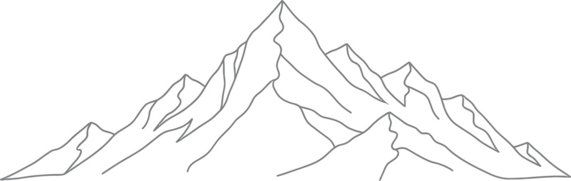 Simple line art drawing of a mountain peak