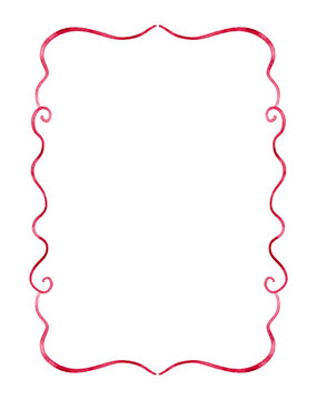 Watercolor hand drawn swirle frame bordr.