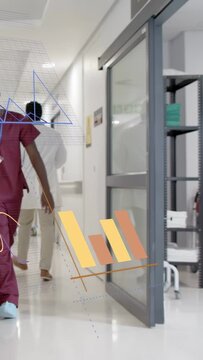 Vertical video: RN entering door, starting health rounds; doc walking with tab, AR tagging supplies