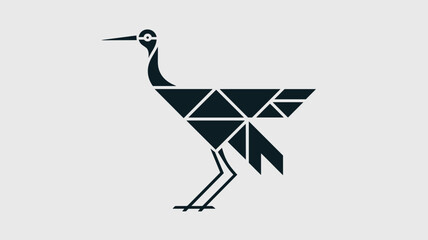Fototapeta premium Abstract crane bird icon – Great for aviation logos, movement-themed branding, or minimalist digital assets.