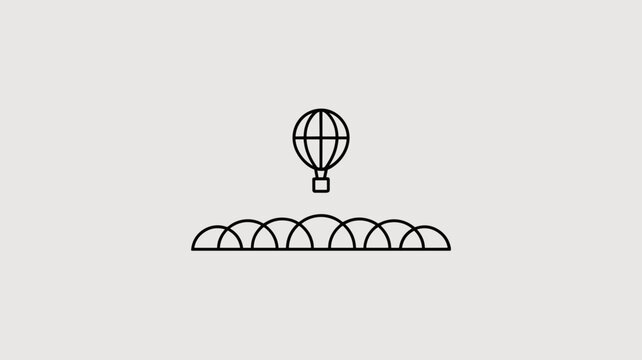 Geometric balloon flight icon &ndash; Perfect for inspiration-based blogs, flight school logos, or minimalist travel symbols.
