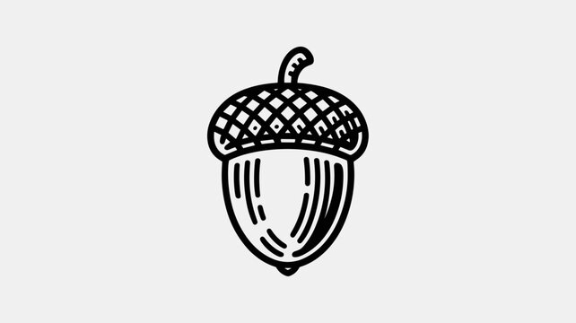 Cross-hatched acorn vector graphic &ndash; Suitable for traditional estates, nature education centers, or robust organic branding.