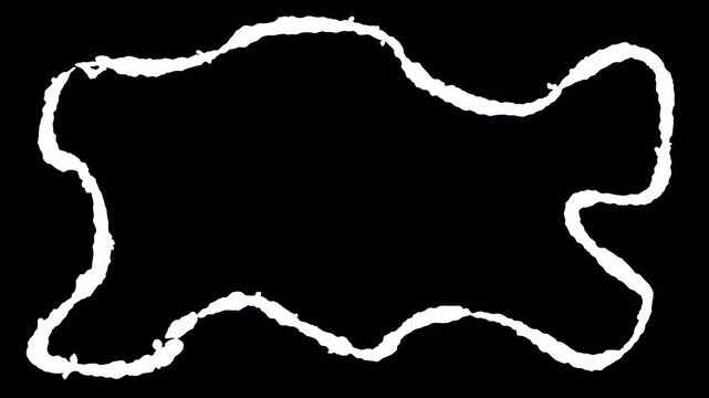 White outline pulses softly against pure black backdrop