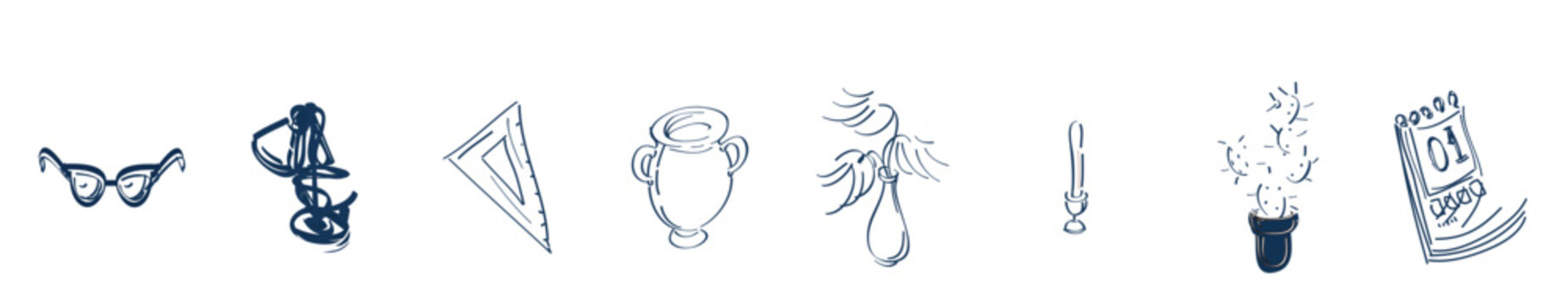 Set of designer stuff vector. Set of line art wedding whimsical icon isolated. Coquette trendy hand drawn valentine doodle sketch, vector illustration.