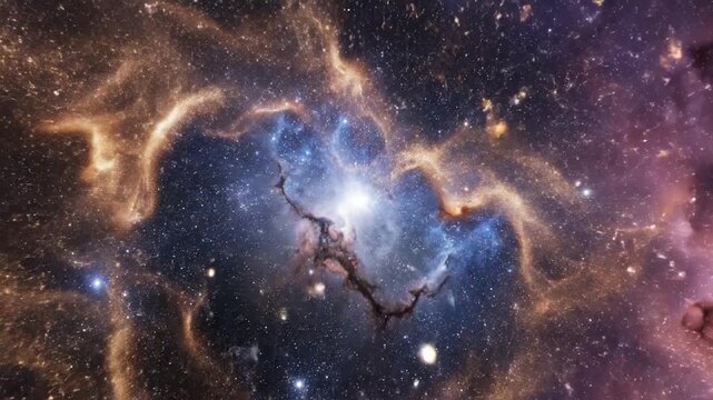 Vast Cosmic Nebula and Stellar Formation in Deep Space
