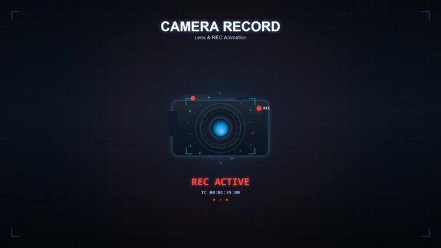 recording camera interface with active indicator