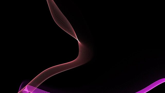 Abstract shape wave lines background animation, Abstract background with flowing multicolored wave lines at top and bottom