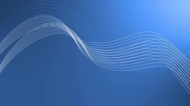 Abstract flowing wave lines background animation, Flowing white curved lines creating a minimalist wave pattern
