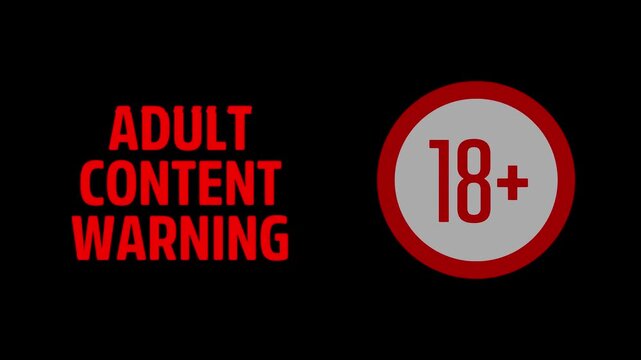 18 plus icon sign animation. 18+ Not Allowed Sign