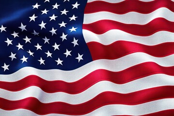 Fototapeta premium waving red, white and blue flag with stars and flowing stripes expressing pride and unity
