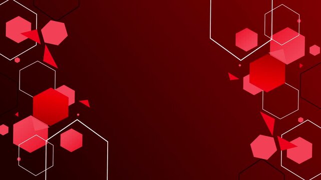 Abstract hexagon technology background shape line animation
