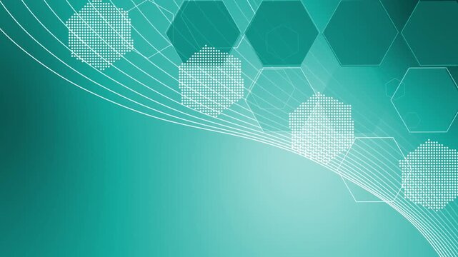 Modern hexagon shape line wave gradient background animation