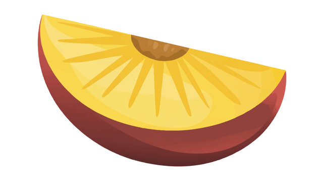 A slice of mango with a brown pit and vibrant yellow flesh  a delicious tropical fruit