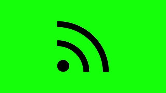 Wireless wifi icon, animated internet signal cartoon vector. Wi-fi idea, connection, hotspot network symbol. Popup clipart shape animation green screen background template.