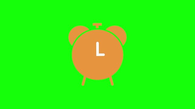 Clock, watch icon animated mockup cartoon vector. Timepiece idea, analog, time symbol. Popup clipart shape animation green screen background template.