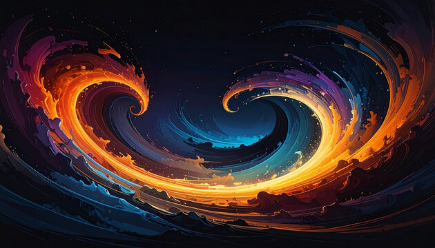 Abstract swirls of color and light