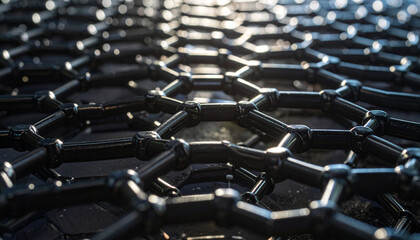Fototapeta premium Abstract molecular structure close up