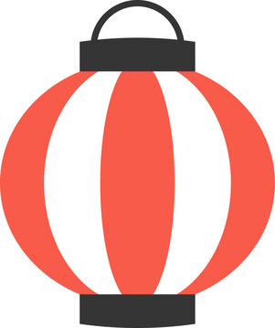 お祭りの紅白提灯のベクターイラスト