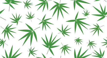 Fototapeta premium Green marijuana leaves pattern on white background