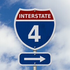 USA Interstate 4 highway sign © Karen Roach