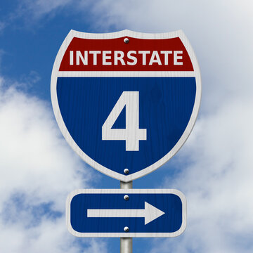 USA Interstate 4 highway sign