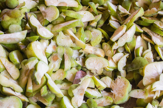Sliced Monkey Jack Fruit Pieces in Bulk, Monkeyjack, Artocarpus, Lacucha, Fruit