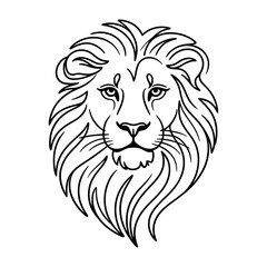 Fototapeta premium Lion engraving vector illustration art