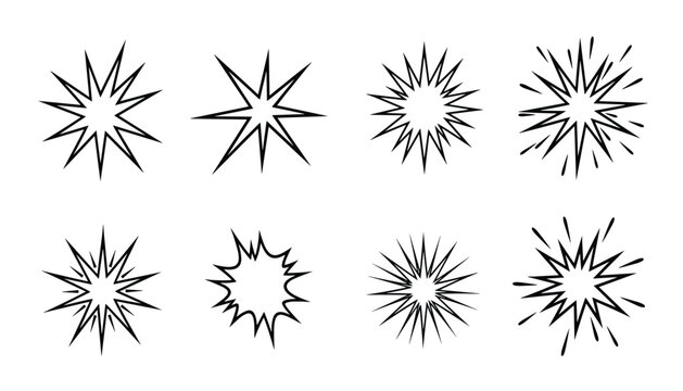 Vector set of comic book explosion shapes, starbursts and speech bubbles
