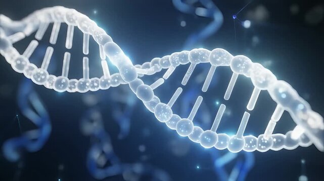 abstract glowing dna helix 3d medical science background
