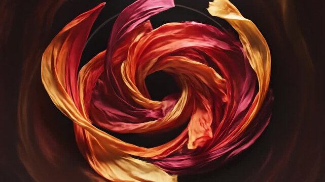 Vibrant Silk Ribbons Swirling Dynamically