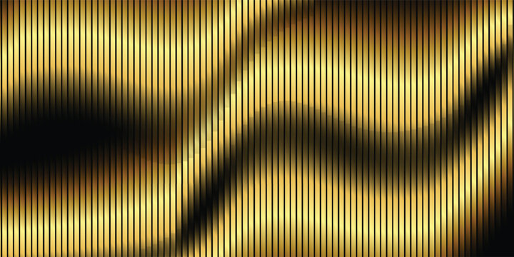 Elegant dark mode background with glowing golden vertical striped wave.