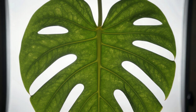 Large green leaf with distinctive cutouts and veins.