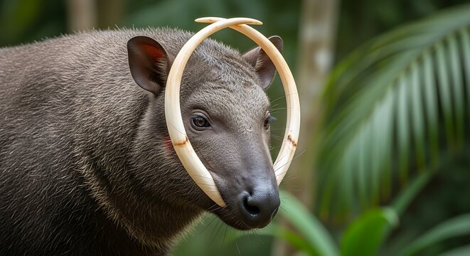 Babirusa portrait.