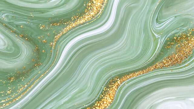 Abstract green and white marble pattern
