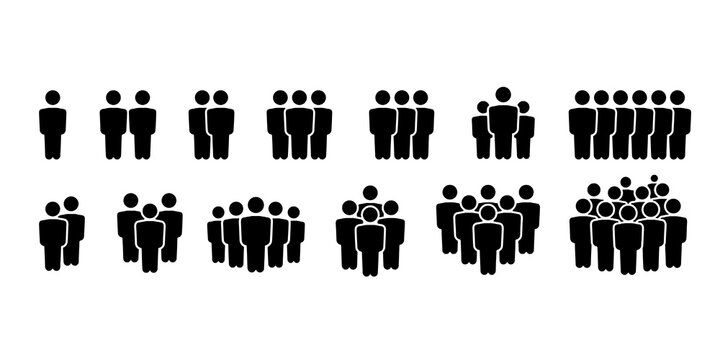 People icon set, person, logo human, team icons, group of people, persons symbol infographics website isolated