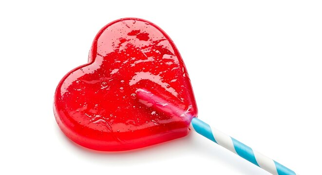 Heart-shaped red candy on toothbrush