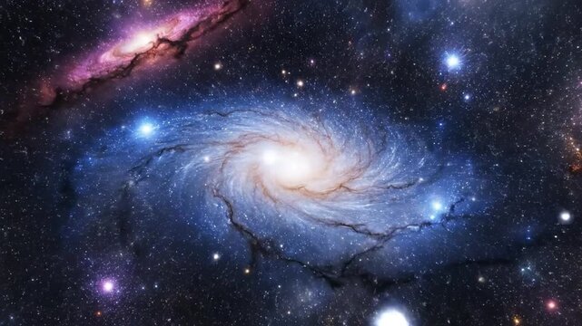 Vibrant Spiral Galaxy Twirling in Deep Space