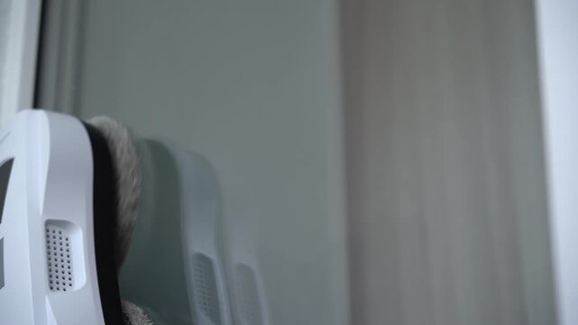 A Close-Up Exploration of an Innovative Cleaning Robot Designed for Smooth Surface Maintenance and Enhanced Home Cleaning Solutions