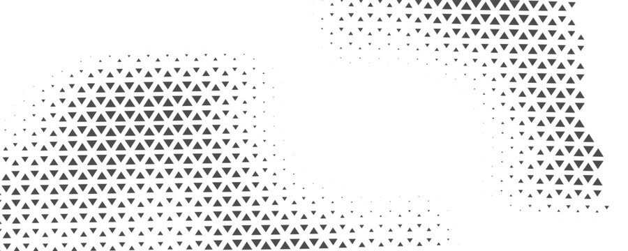 Abstract geometric black and white deco art halftone hexagone and triangle print pattern