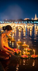 Loy Krathong Festival Night.