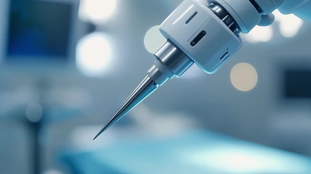 robotic surgery arm with high precision needle in modern operating room
