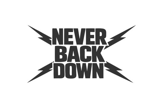 Bold text graphic with lightning bolts, conveying a strong motivational message for success and perseverance
